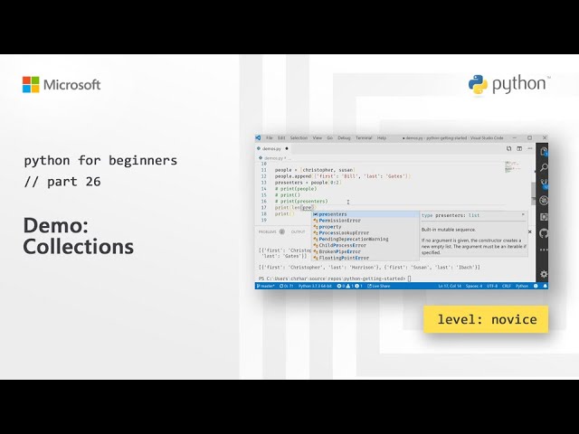 Demo: Collections | Python for Beginners [26 of 44]
