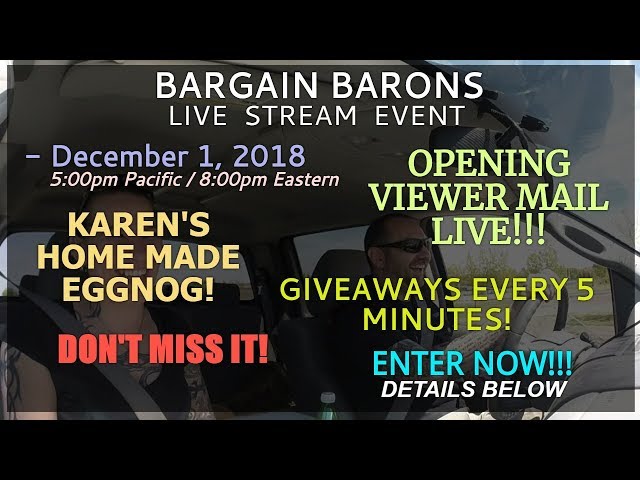 Bargain Barons LIVE STREAM Event!
