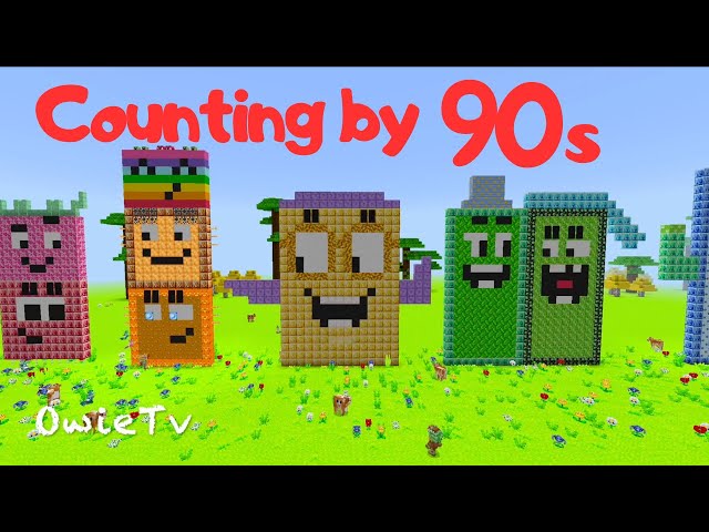 Counting by 90s Song | Skip Counting for Kids | Minecraft Numberblocks