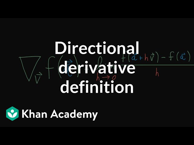 Directional derivative, formal definition