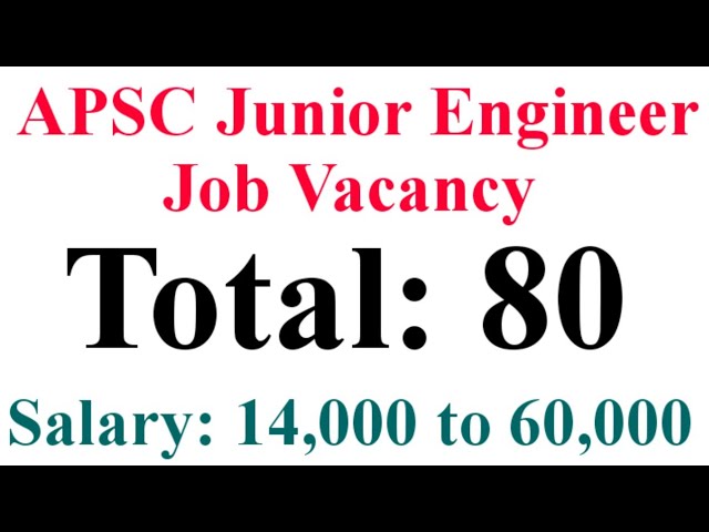 Job in Assam: APSC Junior Engineer Job Recruitment 2024