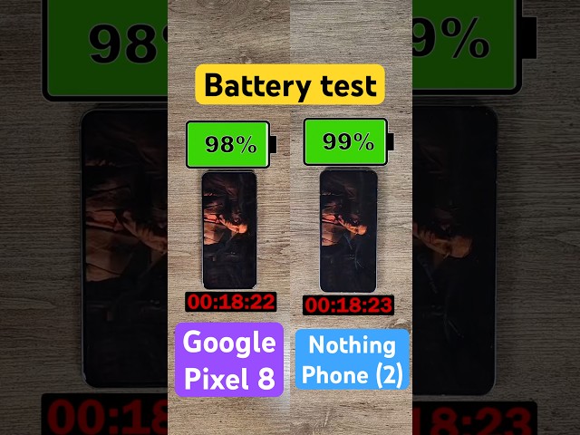 Google Pixel 8 vs Nothing Phone (2) battery comparison!