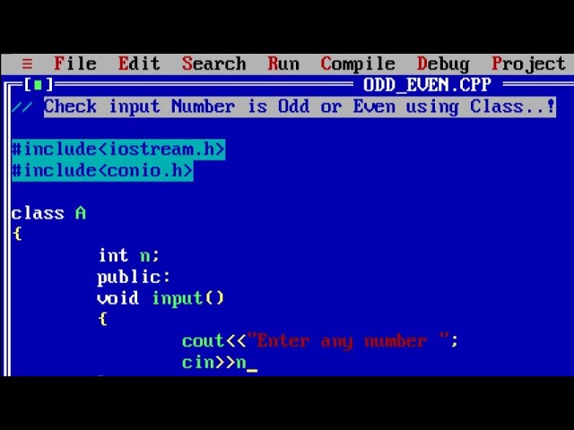 C++ program to check weather a number is Odd or Even using class | Odd Even Program in C++