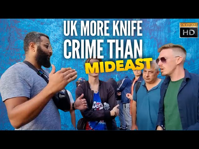 Knife crime worse in UK than Mideast! Mohammed Hijab Vs Atheist (Speakers Corner)