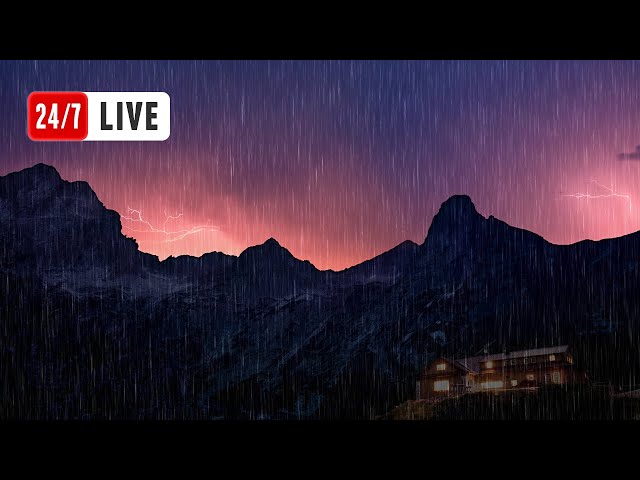 ⚡️ HEAVY Rain and Thunder Sounds (24/7 LIVE). Thunderstorm Sounds for Sleeping