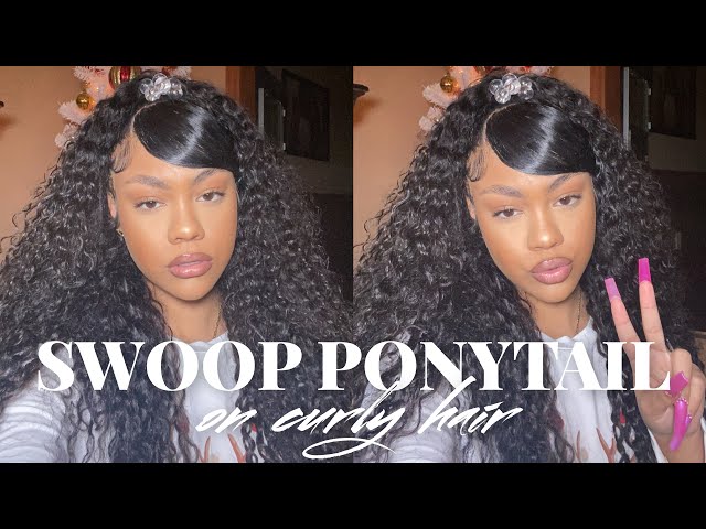 Swoop bang + pony | WITH THA BALLIES ON TOP! | Curlyme Hair