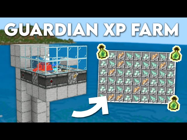 BEST Guardian XP Farm Tutorial in Minecraft Bedrock 1.20! (MCPE/Xbox/PS4/Nintendo Switch)