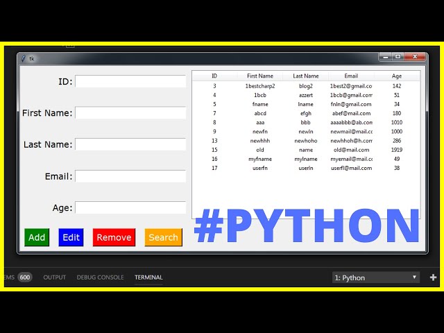 Python Project Tutorial - How To Insert Update Delete Search And Display Data In TreeView With Code