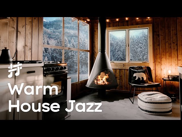 Cozy House Jazz - Relaxing Warm Piano Music with Crackling Fireplace for Sleep, Study, Focus, Work