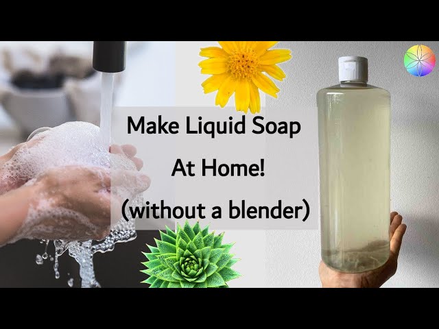 Make Cold-Process Liquid Soap At Home (without a stick blender) | 在家做冷制液體皂 (不用電動攪拌機) | Subtitles 字幕