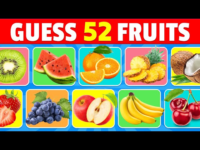 Guess the Fruit in 3 Seconds 🍍🍓🍌 | 52 Different Types of Fruit