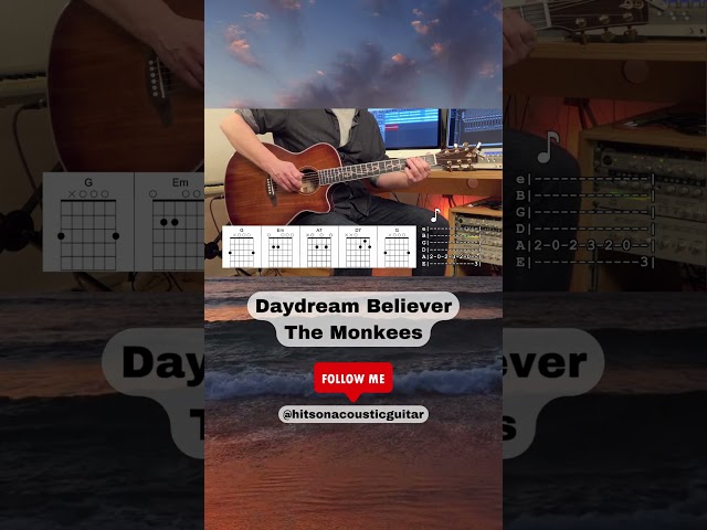Daydream Believer - Acoustic Guitar - The Monkees - #guitarcover #guitarlesson #acousticguitar