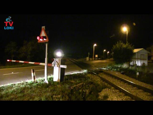 Croatian train passing in the night