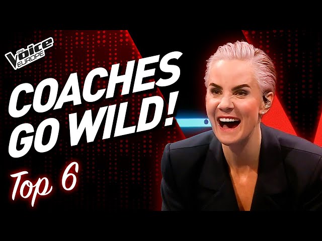 COACHES go CRAZY in The Voice Blind Auditions! | TOP 6 (Part 3)