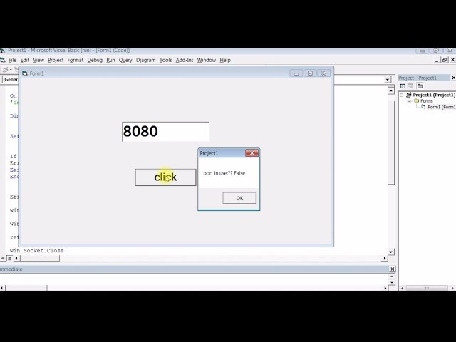 Check Port In use or NoT | Visual Basic 6.0 | MSwinsock