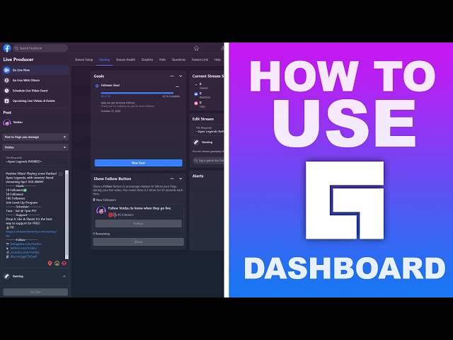 How To Use Facebook Gaming DASHBOARD!