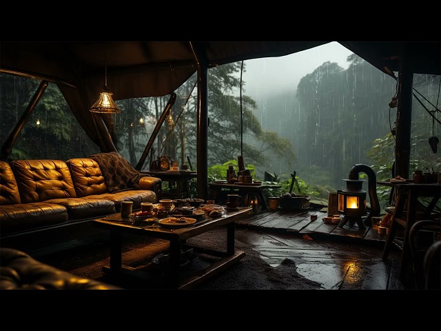 Dreamy Rainforest Sleep | Relaxing Heavy Rain on Tent Roof Lulls You into Deep Rest | ASMR Harmony