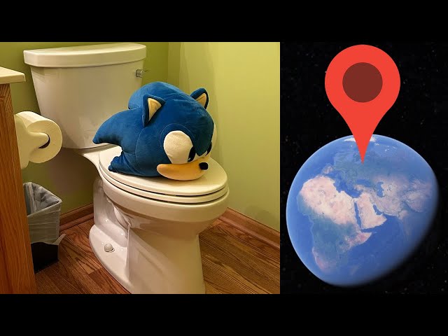 Skibidi Toilet Sonic The Hedgehog on Google Earth