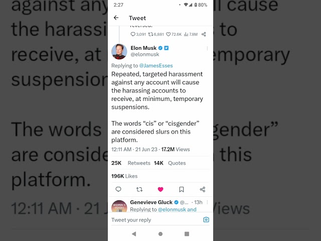 Elon Musk Says "Cis" is a SLUR! NOT allowed on Twitter! #shorts