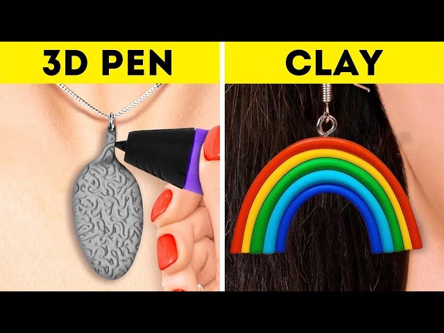 3D Pen VS Polymer Clay Beautiful DIY Jewelry Ideas And Cool Crafts