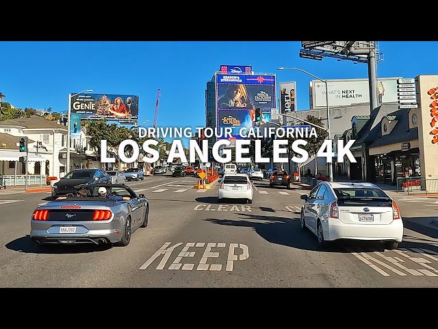 [4K] LOS ANGELES - Driving Beverly Grove, Fairfax Ave, Melrose Ave, Sunset Strip, California