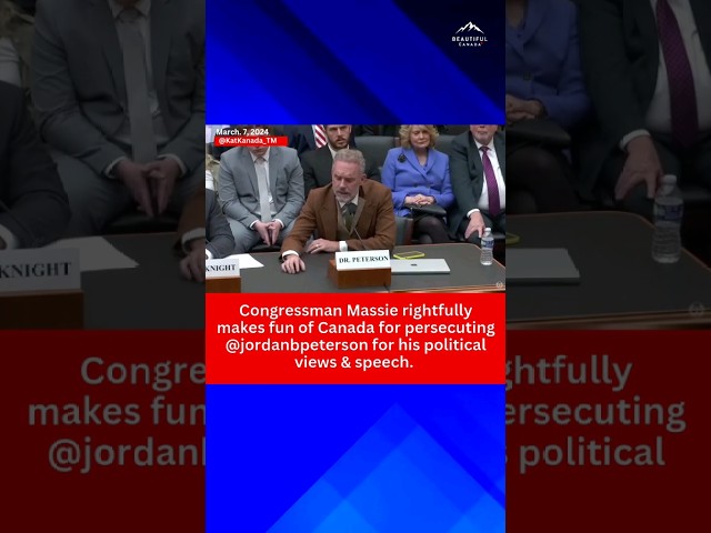 Congressman Massie makes fun of Canada for political prosecution of Jordan Peterson