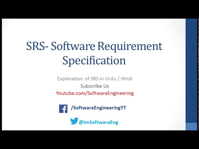 Software Requirement Specification SRS Document in hindi/urdu | SoftwareEngineering