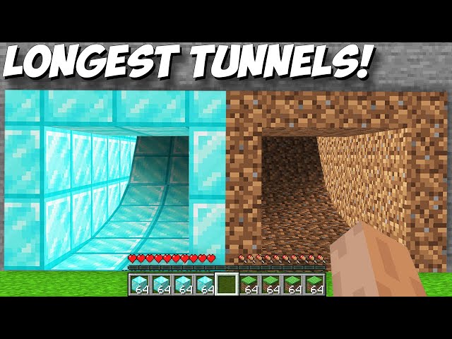 Where do lead LONGEST TUNNELS PASSAGE in Minecraft ? DIAMOND vs DIRT TUNNEL !