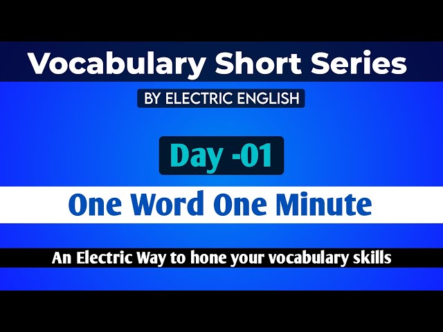 VSS By Peeyush Jindal | Day-01 | Vocabulary Short Series Electric English VSS