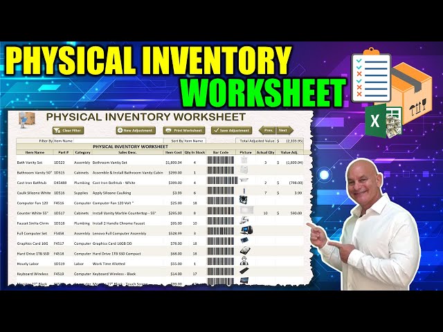 How To Create A Physical Inventory Worksheet With Barcodes & Pictures In Excel From Scratch