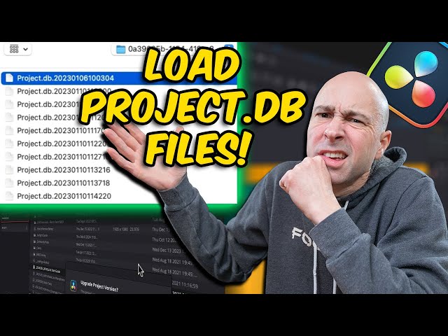 How to RESTORE, LOAD & READ a PROJECT.DB File in DaVinci Resolve 18