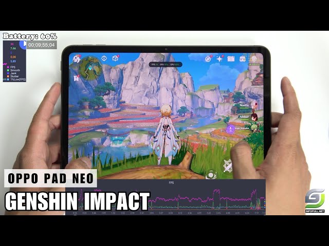 Oppo Pad Neo test game Genshin Impact Max Graphics 60 FPS | Helio G99