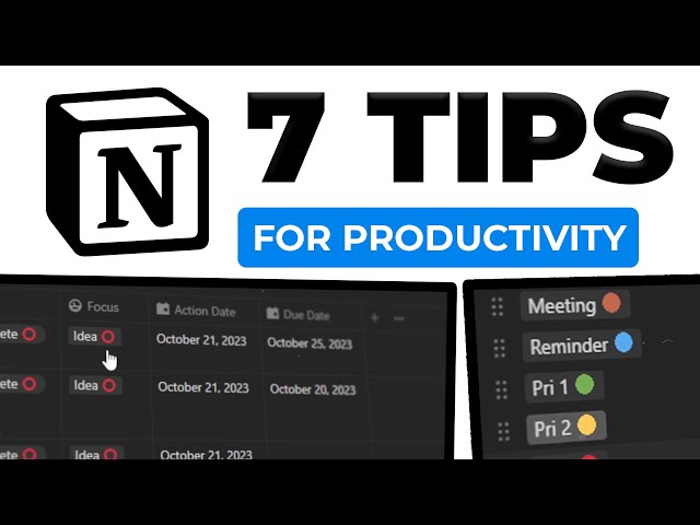 7 Productivity Tips for Notion  [Notion Masterclass 2023] ✅✨