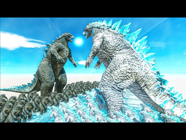 Legendary Godzilla War - Growing Godzilla 2014 VS FROSTBITE GODZILLA Shimo, Godzilla Size Comparison