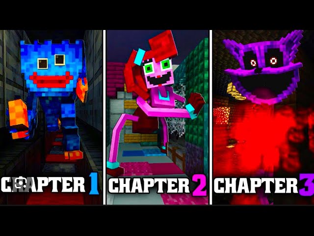 Playing poppy playtime chapters 1 2 3 in Minecraft🟣🌙🐱🕷️💕⛏️