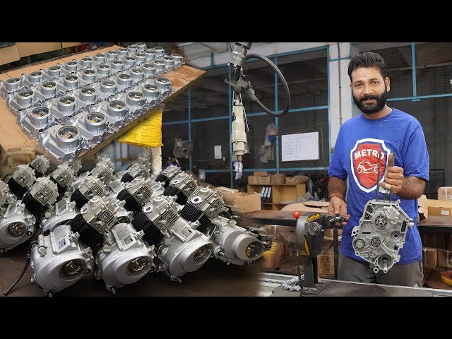 70cc Metro Motorcycle Engine Assembling Process in a Factory .
