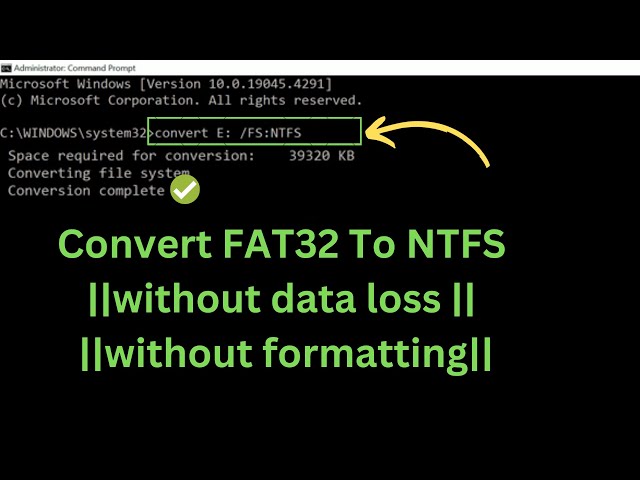 Convert FAT32 To NTFS without data loss | without formatting (2024)