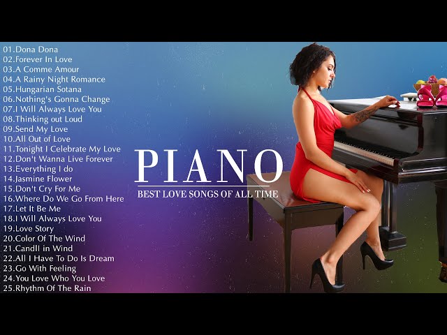 Beautiful Piano Love Songs - Top Love Songs Of All Time  - Soft Relaxing Piano Melodies Music