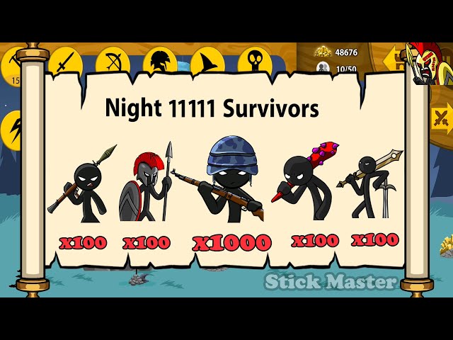 SUMMON ALL SKIN EPIC FIGHT IN MAP SURVIVORS FULL ITEM SPEARTON | STICK WAR LEGACY | STICK MASTER