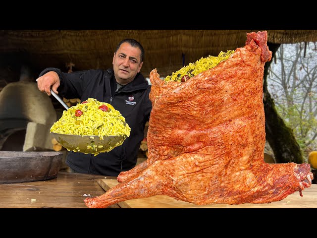 10kg Azerbaijani Pilaf Cooked Inside 15kg of Lamb! Life in the mountains