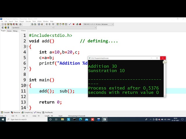 c program to make a simple function program | c function