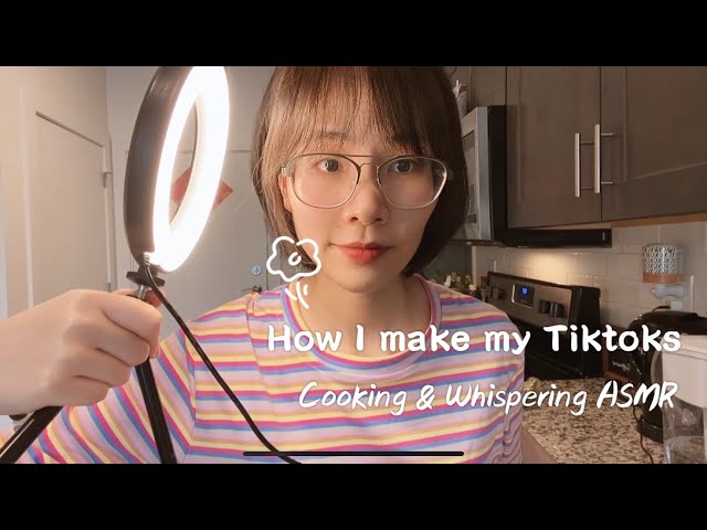 ASMR Cooking & Whispering: How I make a Tiktok video | Did I earn money from Tiktok? | Calm & Sleep