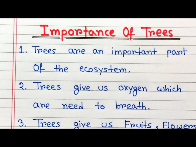 Importance of trees in English |10 lines on importance of trees | Essay on importance of trees