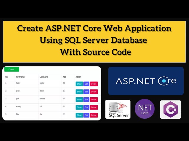 ASP.NET Core Web Application With SQL Server Database | Full Course with Source Code