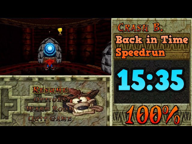 [FWR] Crash Bandicoot - Back in Time (Fangame) 100% Speedrun in 15:35 (v0.91)