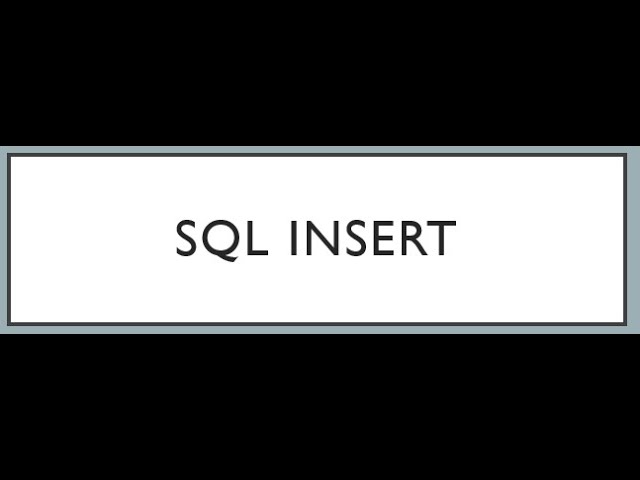 SQL INSERT Statements with two variations.
