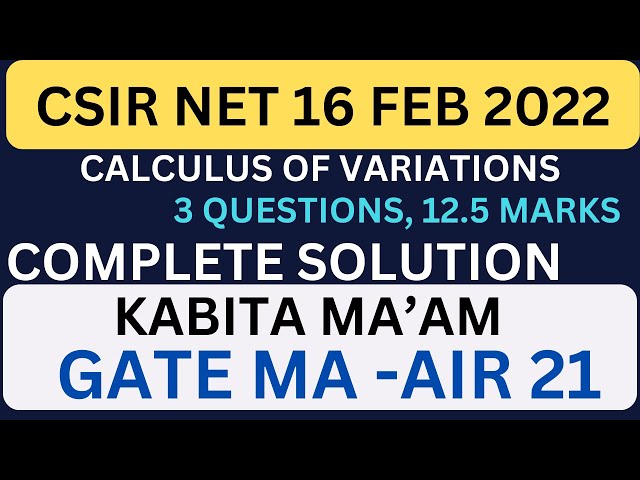 CSIR NET 16 FEBRUARY 2022 COV COMPLETE SOLUTION