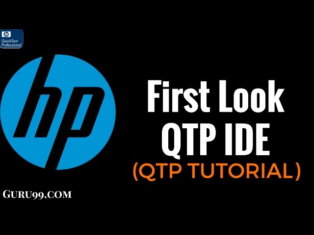 IDE First Look - HP UFT/QTP Tutorial #3