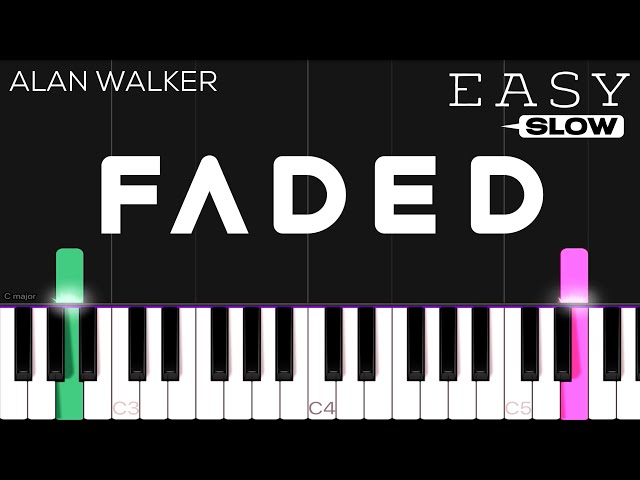 Alan Walker - Faded | SLOW EASY Piano Tutorial