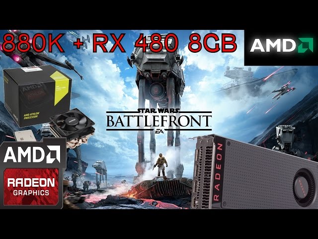 AMD RX 480 8Gb + 880k Gaming Star Wars Battlefront 1080p Ultra Settings